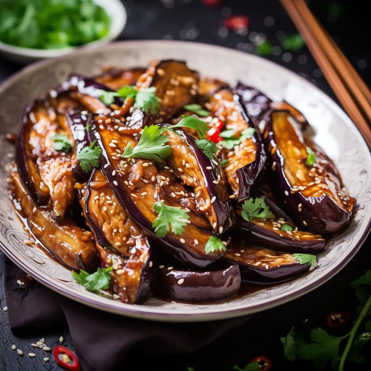 Berenjena China en Salsa de Ajo y Jengibre