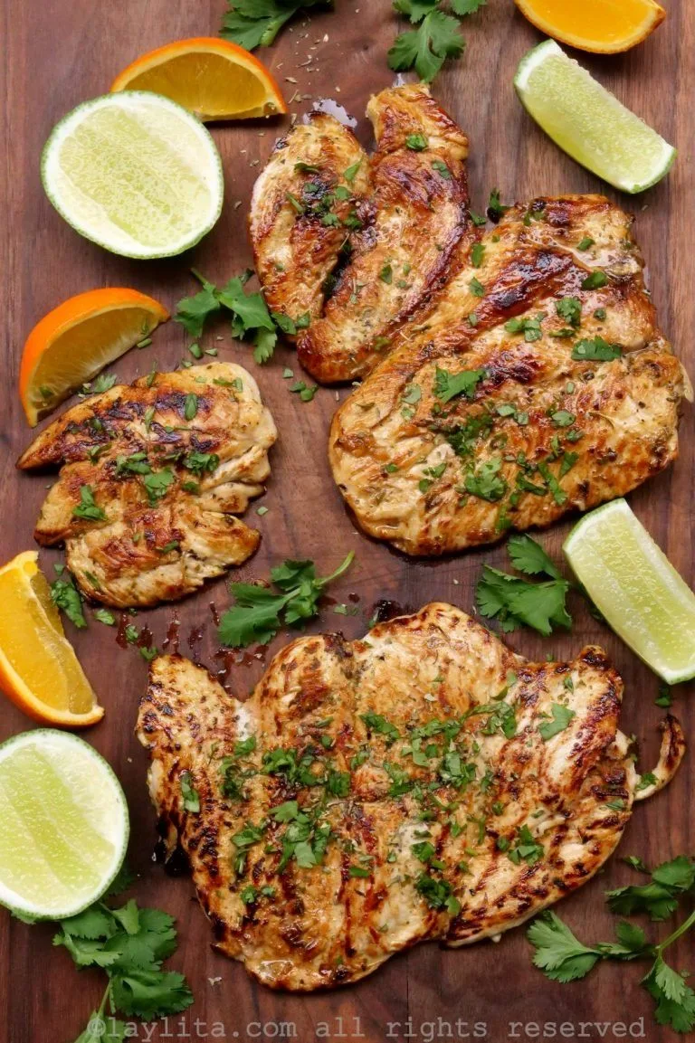 Grilled Chicken Breasts with Garlic and Lemon