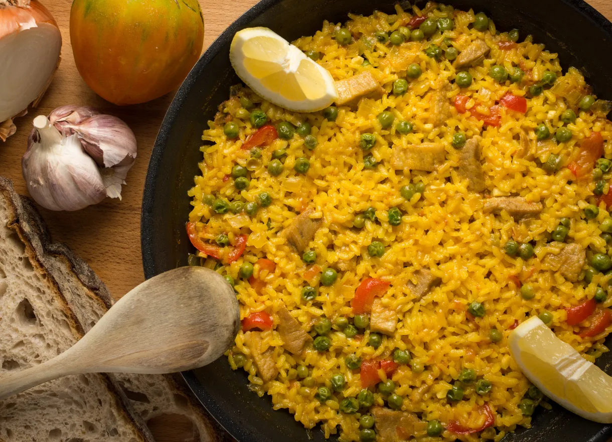 Arroz con gandules y tocino