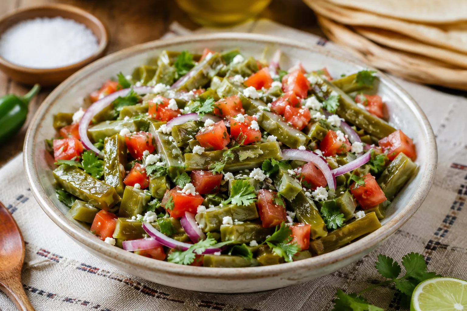 Tostadas with Nopal Salad
