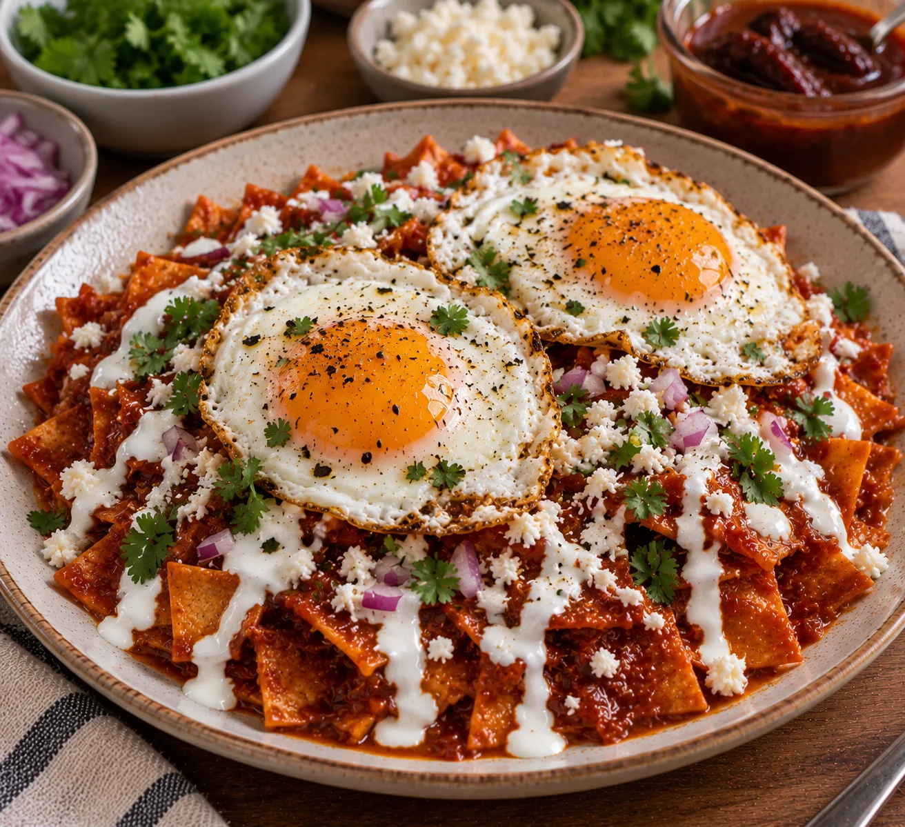 Chilaquiles enchipotlados con huevo